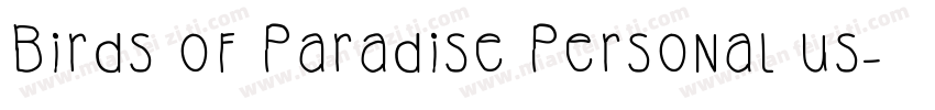 Birds of Paradise Personal us字体转换